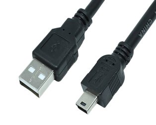 USB 2.0 A-Mini B 1.5m Cable Ferrite Core Low-Noise Stable Use