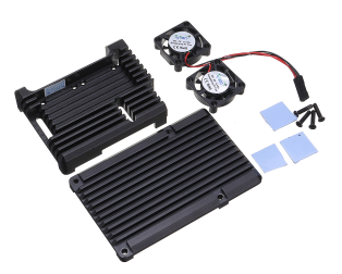 Metal Aluminum Case with double Fans for Raspberry Pi 3B/3B+