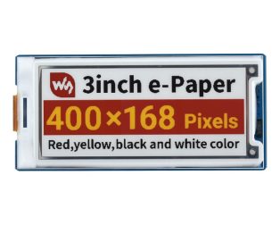 Waveshare 3inch E-Paper Display Module (G), 400×168, Red/Yellow/Black/White