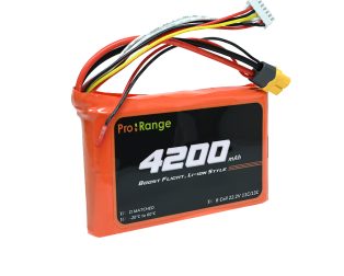 Pro-Range INR P42A 22.2V 4200mAh 11C 6S1P 5" & 7" FPV Drone Quad Li-ion Battery Pack with XT-60